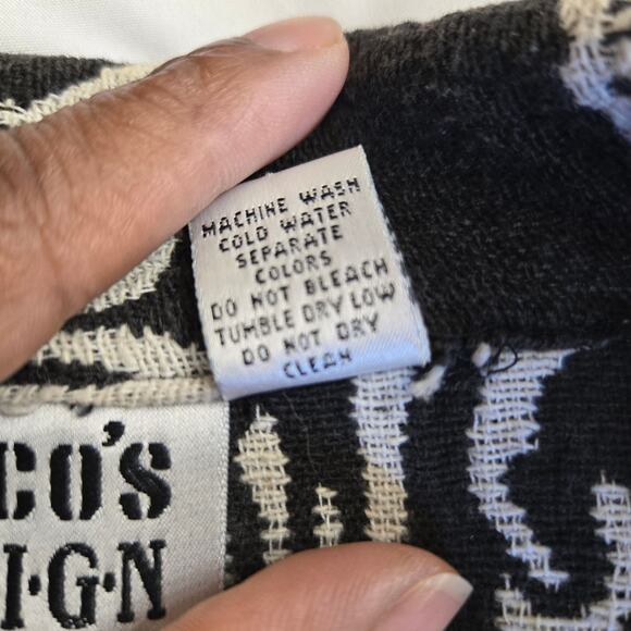 CHICO'S DESIGN Vtg 90s Artsy Indie Folksy Boho Llamas Alpacas Boxy Jacket M - Picture 8 of 11